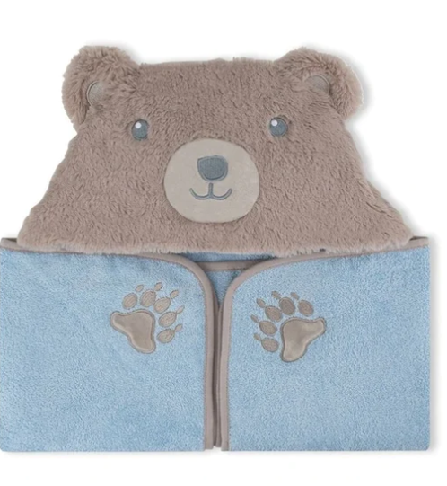 The Little Linen Company Safari Bear Hooded Towel – Soft & Adorable Baby Bath Towel